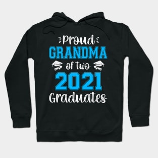 Funny Proud Grandma Of Two 2021 Graduates Senior 21 Gift Hoodie